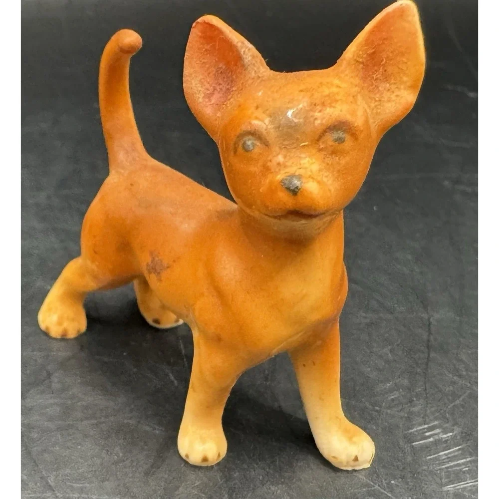 Lot Of 3 Vintage Ceramic Chihuahua Dogs Trinket Shelf Display Decor READ NOTES